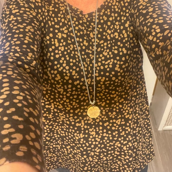 Isaac Mizrahi Live! Dot Printed Trapeze Hem Top - Picture 3 of 12